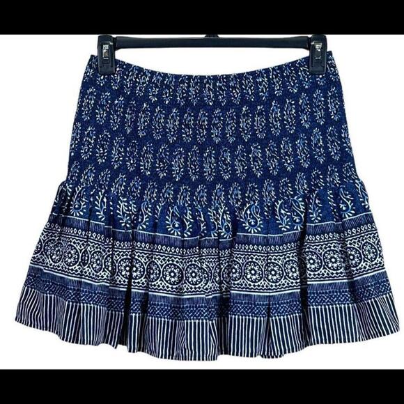 Chelsea n Violet Floral Skirt Large Women Navy Tiered‎ Lined Boho Romantic New - Picture 2 of 4
